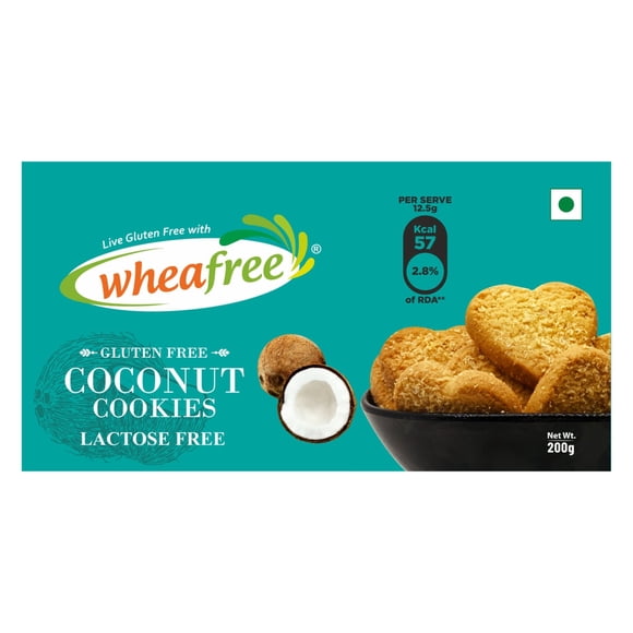 WHEAFREE Biscuits à la Noix de Coco Sans Gluten, 7,05 OZ, Sans Lactose, Croustillants et Croquants