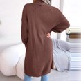 thumbnail image 4 of Cardigan pour Femmes Mode Automne Hiver Col à Revers Long Cardigan Chandail Manteau Hauts en Liquidation, 4 of 8