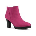 thumbnail image 1 of Unique Bargains Bottines Chelsea à Talon Bloc à Bout Rond pour Femme Rose Vif (Taille 9,5), 1 of 7