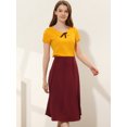 thumbnail image 2 of INSPIRE CHIC Jupe Trapèze Plissée en Tricot Taille Haute pour Femme Rouge Foncé m, 2 of 5