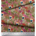 thumbnail image 2 of Soimoi Poly Georgette Fabric Fox,Leaves & Floral Clip Art Decor Fabric Printed Yard 42 Inch Wide, 2 of 3