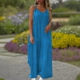 thumbnail image 2 of Wlynlyn Combinaisons Grande Taille pour Femmes Combinaisons Sans Manches Col en V Pantalons Larges Taille m, 2 of 7