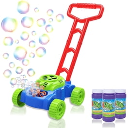 Tondeuse à Bulles Pour Enfants – Machine à Bulles Automatique Avec Lumières LED Et Sons – Jouet Extérieur 3-6 Ans – Kit Avec 14 Flacons De Liquide