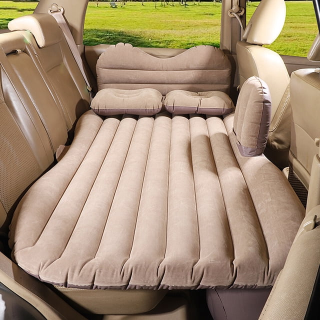 Graflsoa Matelas de Voyage Gonflable Jaune avec Oreillers Pneumatiques pour le Camping, la Randonnée et les Road Trips - Flanellette et PVC Durables, Résistant à l'Eau, Conception Ergonomique, Anti-Fuite, Charge Max 180 kg