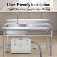 thumbnail image 4 of Kojooin Commercial Stainless Steel Grease Trap with Top Inlet and Filter Cleaning Brush for Kitchen Use, 4 of 7