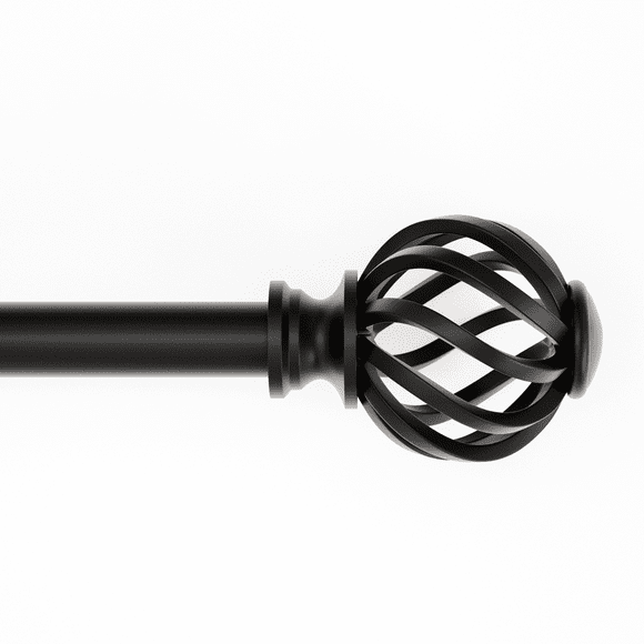 Tringle à rideaux réglable Mainstays cage de tordue noire de 1,9 cm,(76 cm à 213 cm)