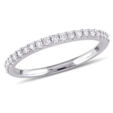 Miabella 1/5 Carat T.W. Diamond 10 K White Gold Semi-Eternity Ring