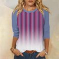 thumbnail image 2 of Birdeem T-Shirts à Manches 3/4 pour Femmes T-Shirt Imprimé Mode Blouse à Manches 3/4 Col Rond Hauts Décontractés T-Shirts à Manches 3/4 pour Femmes, 2 of 5