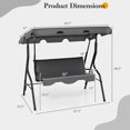 thumbnail image 3 of Gymax 3-Person Swing Chair Porch Swing Seat w/ Adjustable Canopy Removable Cushion Gray, 3 of 9