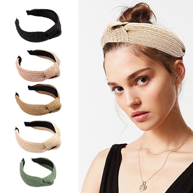 MesaSe Bandeau à Tricoter Nouage Élasticité Charmant Style Cerceau Bandeau