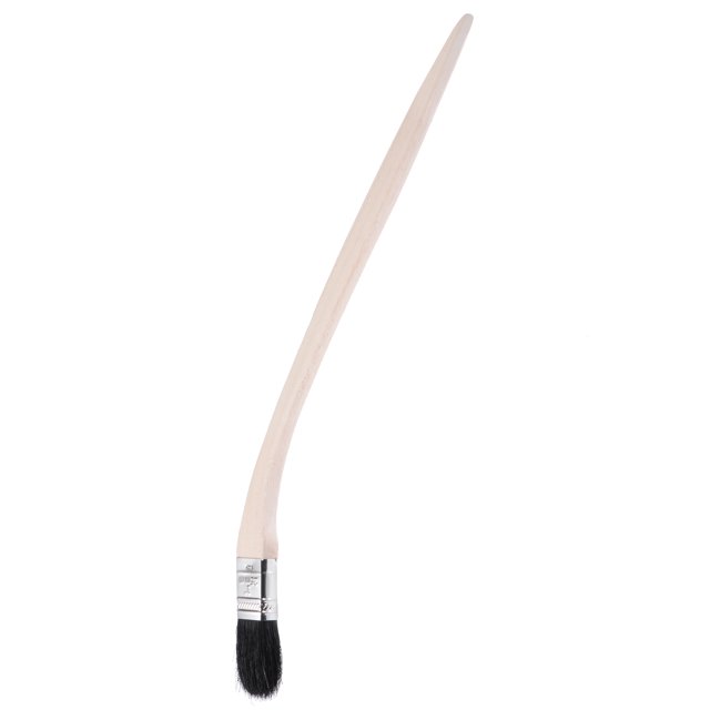 Unique Bargains 16' Length 1' Width Bristle with Long Wood Handle Black Bent Radiator Paint Brush