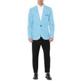 thumbnail image 2 of INSPIRE CHIC Inspired Men's Blazer One Button Notched Lapel Chest Pocket Front Flap Blazer M Light Blue, 2 of 6