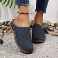 thumbnail image 3 of Platform Closed Toe Sandals for Women Comfortable Slip On Wedge Sandals Hollow Out Soft Sole Backless Clogs Blue Size 8, 3 of 6