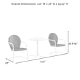 thumbnail image 3 of Crosley Furniture Griffith Ensemble Bistro d'Extérieur en Métal de 3 Pcs, Fini Rouge Vif Lustré, 3 of 5