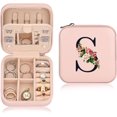 thumbnail image 1 of Personalized Jewelry Box for Women - Cute Pink Travel Accessories Essentials, College Graduation Gift, Room Decor, 1 of 7