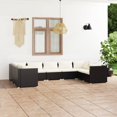 thumbnail image 1 of vidaXL 9 Piece Garden Lounge Set with Cushions Poly Rattan Black, 1 of 4