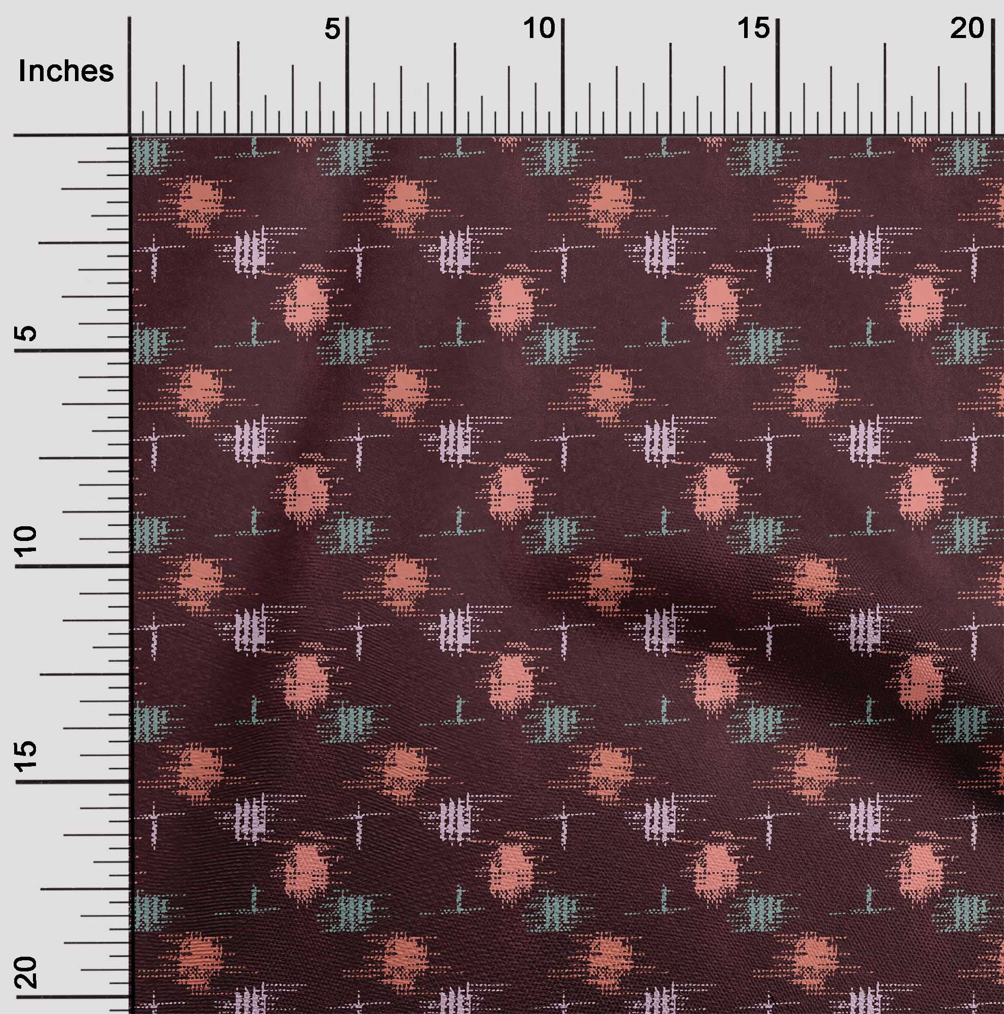 oneOone Tissu Popeline de Coton Style Ikat Kasuri Décor Tissu Imprimé BTY 56 Pouces de Large