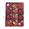 thumbnail image 1 of WLOELOEW 12-Piece Christmas Ball Ornament Set Red Plastic Glitter Special Shape Tree Pendant Mixed Decor For Xmas Tree Home Holiday B, 1 of 6