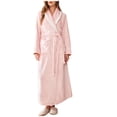 thumbnail image 1 of MeetoTime Women's Full Length Robe, Warm and Cozy Fleece Bathrobe, Unisex Man Woman Robe Loungewear, 1 of 4