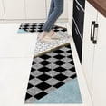 thumbnail image 2 of Amzcrzy 2 Pcs Kitchen Rugs Kitchen Floor Mats Set, Non-Slip Washable Kitchen Sink Mat Floor Mats, Comfort Cushioned Standing Mat, Simple Checkered Carpet Home Decor for Bar Laundry Office Desk, 2 of 7