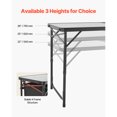 thumbnail image 4 of KFFKFF Foldable Camping Table, Camping Kitchen Table, 3 Adjustable Heights, Aluminum Lightweight Portable Cook Station with Storage Organizer, Carry Handle, 4 of 9