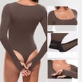 thumbnail image 3 of Timegard Combinaison d'Entraînement pour Femmes à Manches Longues, Encolure Carrée, Ajustée, Confortable, Couleur Unie, Tenue Décontractée, 3 of 7
