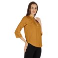 thumbnail image 2 of Inkmeso Stylish Mandarin Collar Top For Women Casual Solid Relaxed-Fit Zipper Front Tunic, 2 of 7