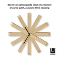 thumbnail image 2 of Umbra Ribbonwood Wall Clock,Natural, 2 of 6