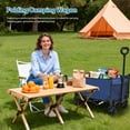 thumbnail image 3 of Wagon Carts Foldable, 94L Collapsible Wagon Cart Ultra Compact Lightweight 10.25LbS , Portable Folding Utility Shopping Carts ( Small Size 29"L x 16.7"W x 35.4"H, Blue), 3 of 9