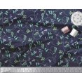 thumbnail image 3 of Soimoi Blue Rayon Fabric Artistic Leaves Printed Fabric 1 Yard 42 Inch Wide, 3 of 3