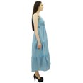 thumbnail image 3 of Bimba Women's Sundress Long Maxi Drawstring Waist Spaghetti Strap Dresses, 3 of 9