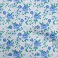thumbnail image 1 of oneOone Silk Tabby Blue Fabric Florals Craft Projects Decor Fabric Printed By The Yard 42 Inch Wide, 1 of 4