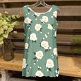 thumbnail image 3 of UPPADA Camisoles d'Été pour Femmes à Col Rond Coupe Ample T-Shirts Décontractés Mode Sans Manches Vêtements de Plage Ourlet Fluide Chandails à Enfiler Hauts Plage Boho Vêtements pour Femmes Vêtements à Moins de 10 Dollars Vert,G, 3 of 4