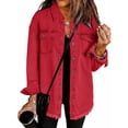 thumbnail image 3 of Yubnlvae Veste-Chemise en Denim Rouge Délavé Mode Décontractée pour Femme, m, 3 of 3