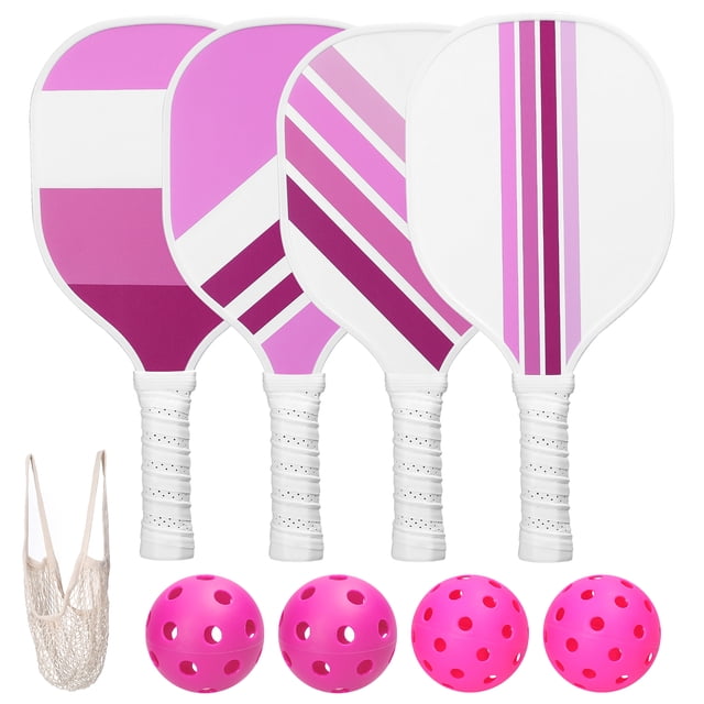 Pickleball Rackets Set Pickleball Paddle Set of 4 Rackets and 4 Pickleballs Balls Pickle-Ball Racquet with Balls Sports Accessory