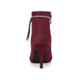 thumbnail image 4 of Unique Bargains Women's Bling Rhinestone Pointed Toe Stiletto Heels Ankle Boots Burgundy (Size 9), 4 of 8