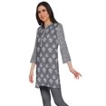 thumbnail image 2 of Moomaya Robes Tuniques Courtes en Poly-Crêpe pour Femmes Kurti Imprimé Mini Tenue d'Été, 2 of 5