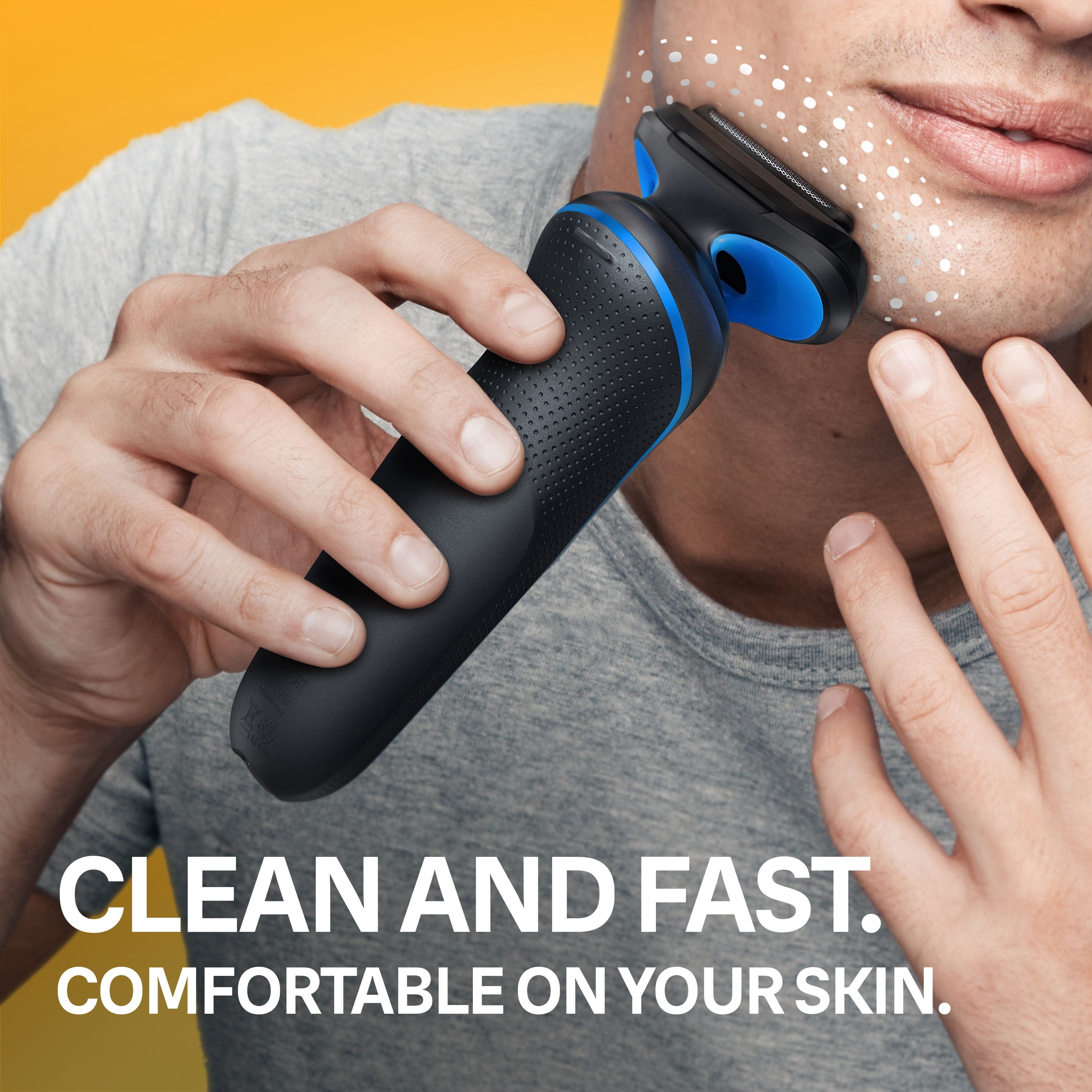 Braun Electric Shaver for Men, Series 5 5118s, Wet & Dry Shave, Turbo Shaving Mode, Foil Shaver, Engineered in Germany, Li-Ion battery up to 50 min, with Precision Trimmer, Blue