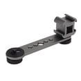 thumbnail image 3 of Cold Shoe Mount Adapter, Wide Adaptability Portable Microphone Stand Bracket Aluminium Alloy Triple Stable  For Tripod Dark Gray, 3 of 8