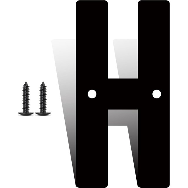 Modern Black Metal House Numbers, 12 Inch, Wall Mount, Outdoor