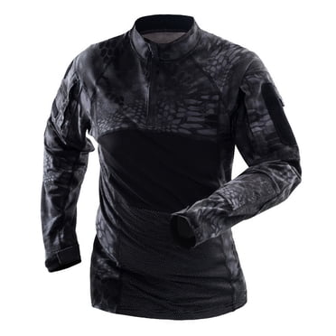 OmicGot Chandail de Combat Tactique Homme Coton Uniforme Militaire Camouflage T-Shirt Vêtements d'Armée Chandail à Manches Longues Camouflage
