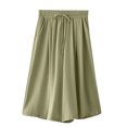 thumbnail image 1 of Timegard Wide Leg Pants for Women Capris Elastic High Waisted Drawstring Casual Loose Cropped Pants, 1 of 4