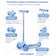 thumbnail image 3 of Voyager trottinette pour enfants à 3 roues à direction par inclinaison, roues lumineuses, bleu, 3 ans et plus, 3 of 6
