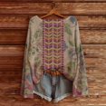 thumbnail image 2 of WTXUE Chandail Fair Isle pour Femmes Impression Artistique Vintage Fair Isle Chandail Rétro Chemisiers Légers Hauts Boho Tricot Rétro Hiver Automne Décontracté Ample Col Rond Manches Longues Chandail Surdimensionné Hauts Rose TTG, 2 of 4