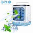 thumbnail image 1 of Mini Air Conditioner Fan, Portable Air Cooler Humidifier Desktop Spray Cooling Fan Personal Evaporative Air Cooler with 480ml Water Tank | 3 Wind Speed | 7 Colors LED Light , for Home Room Office, 1 of 6