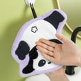 thumbnail image 3 of Kitchen Hand Towels 8.6 in x 7.8 in Black Polyester Absorbent Drying Towel with Cute Panda Design Hangable for Holiday Gift, 3 of 6