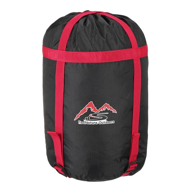 Unique Bargains Compression Stuff Sack, 2 Pack L Size Waterproof Sleeping Bag Sack Black Red