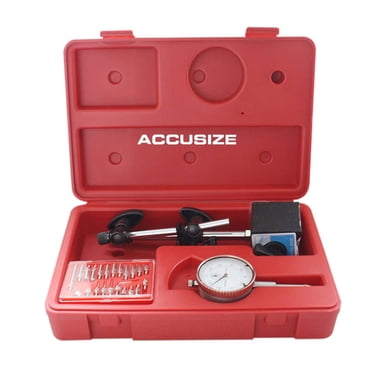 Accusize - 3 pcs/set 110Lbs Magnetic Base + 0-1"x0.001" Dial indicator + 22 ps indicator point kit, #EG01-1039