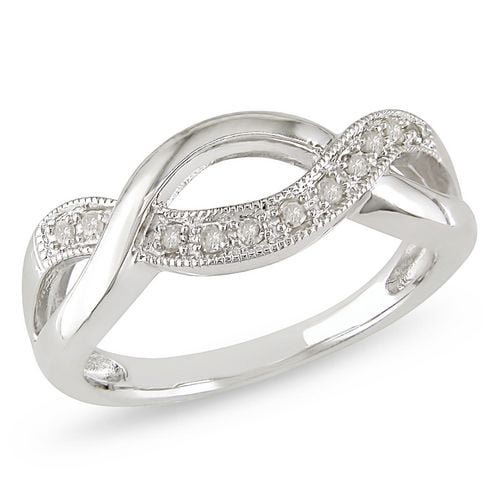 Miabella Bague avec diamant 1/10 ct en argent