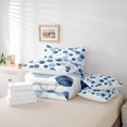 thumbnail image 4 of YST Geometry Hexagon 7pcs Bedding Set, Navy Blue Abstract Tie Dye Comforter, Full Size Microfiber, 4 of 4